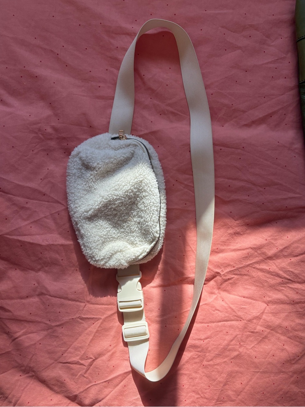 White Sherpa Crossbody Sling Bag